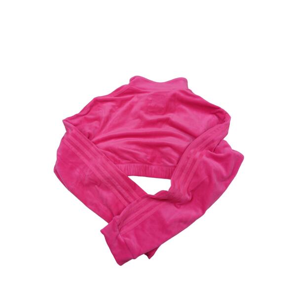 Jeremy Scott adidas Originals Track Crop SZL Top Jacket Velour H50967 SOLAR PIN - Picture 3 of 4